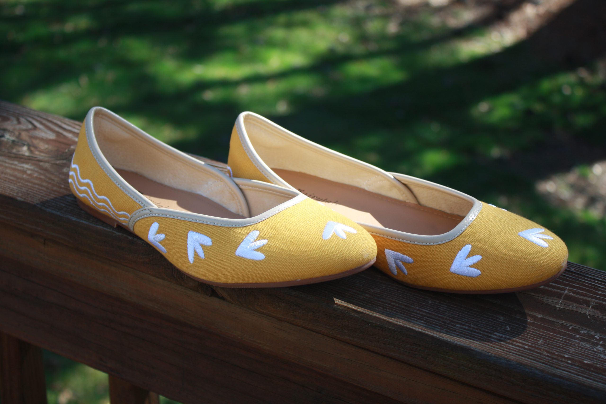 Yellow comfortable ballet flats
