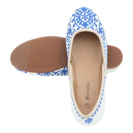 Santorini Blue Comfortable Ballet Flats-3