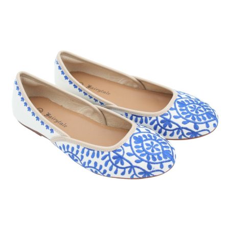 Santorini Blue Comfortable Ballet Flats-3